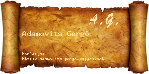Adamovits Gergő névjegykártya